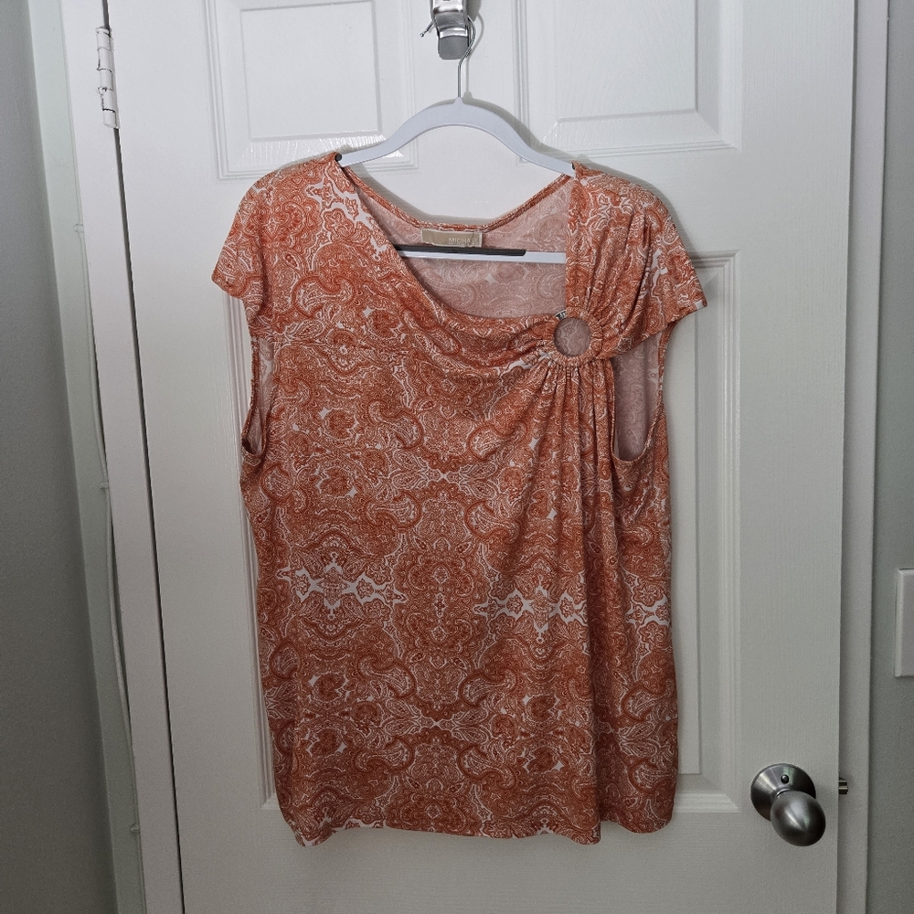 Michael Kors Paisley Top in Vibrant Orange
